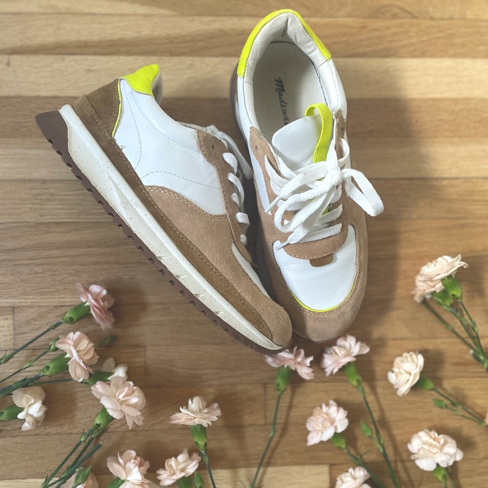 Madewell kickoff trainer shoes with citron pop